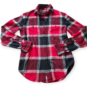 Express Men's Flannel, Red/Gray/Black Plaid, Size XSmall